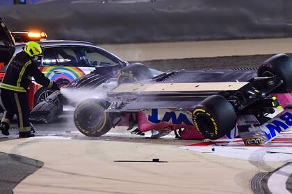 El auto de Lance Stroll, segundo accidente del día en la Fórmula 1.