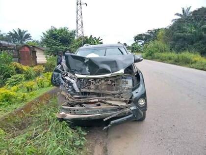 El auto de Samuel Etoo, tras el accidente