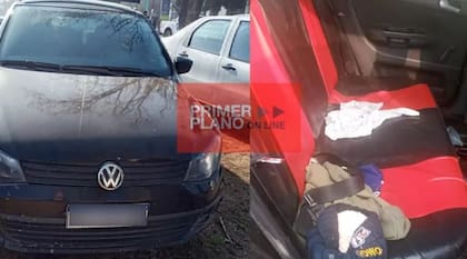 El auto en que fue encontrado el padre con su hija