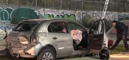 El auto estrellado por el Sargento.