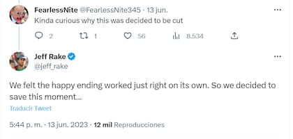 El autor explicó el motivo por el que se eliminó la escena final