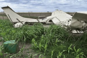 El avión Cessna siniestrado en Arequito, Santa Fe