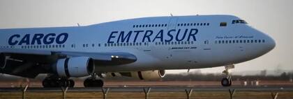 El avión de Emtrasur, que llegó a la Argentina con una tripulación de iraníes y venezolanos