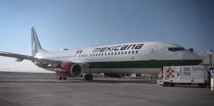 El avión de la aerolínea Mexicana