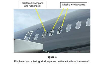 El avión de Titan Airways tampoco tenía dos ventanas
