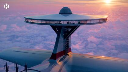 El avión dispone de un mirador panorámico para disfrutar las vistas desde el cielo