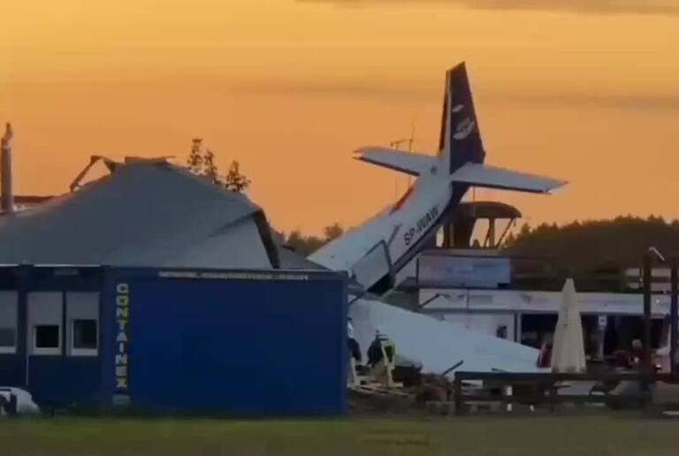 Poland: 5 killed and 12 injured after small plane crashes into hangar Poland: 5 killed and 12 injured after small plane crashes into hangar