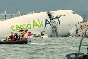 El avión que se salió de la pista en Hong Kong