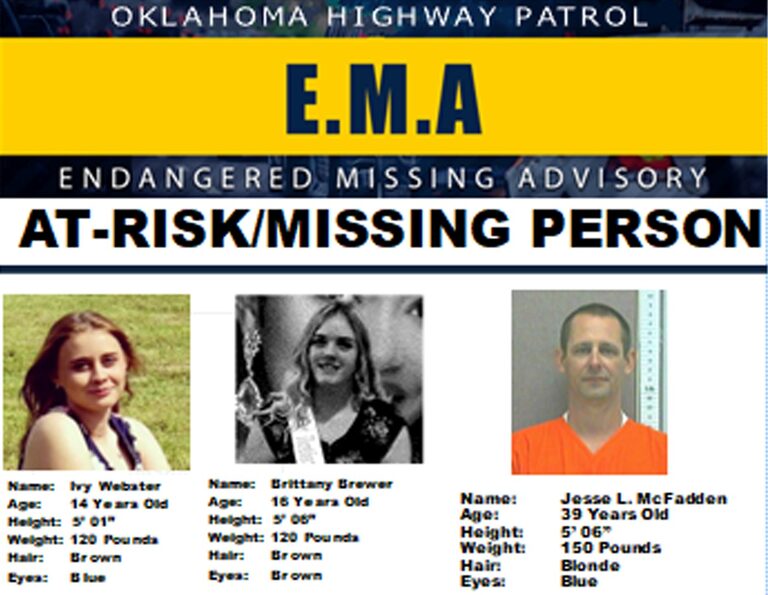 El aviso de búsqueda de Ivy Webster, Brittany Brewer y Jesse McFadden mantuvo en alerta a la policía de Oklahoma