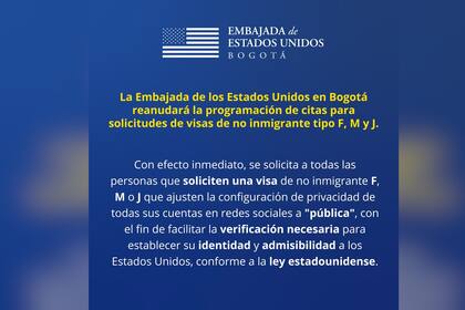 El aviso de la entidad para los ciudadanos colombianos que quieran solicitar ese tipo de visa