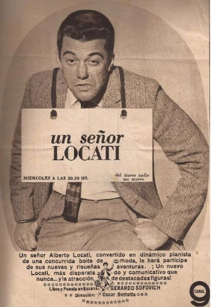 El aviso de "Un señor Locati", el programa de Alberto Locati en Canal 9