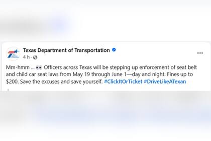 El aviso del departamento de Texas