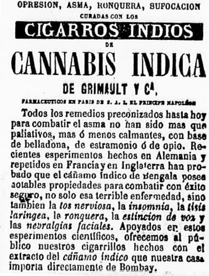 El aviso publicado en el diario La Nación en 1871