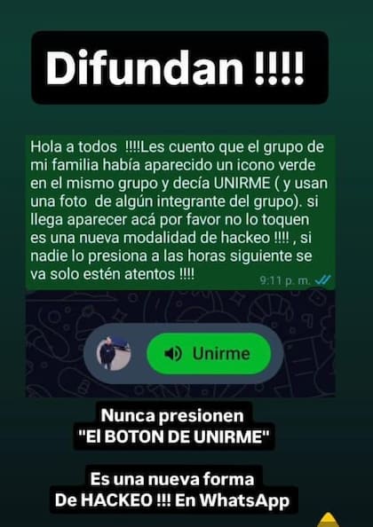 El aviso que circula en WhatsApp sobre un supuesto virus o intento de estafa, pero que en realidad refiere a una función poco usada del mensajero