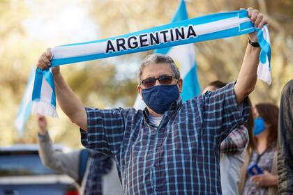 El banderazo del 19S por las calles de la ciudad de Mendoza