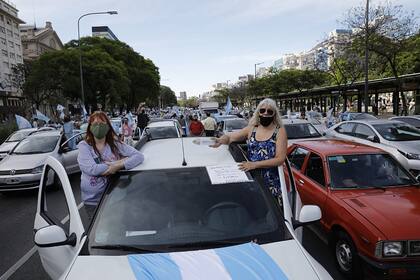 El banderazo del #8N en el Obelisco