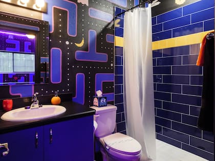 El baño ambientado como Pac-Man