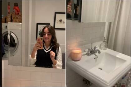 El baño cuenta con todos los elementos de higiene, además incorporó dos lavarropas, algo poco frecuente en los departamentos de Nueva York