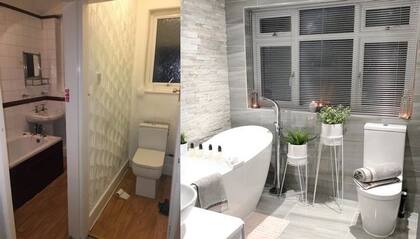 El baño, diseñado como un "mini spa", es uno de los lugares preferidos de la casa para Lindsey Gynane, la gran transformadora de esta vivienda