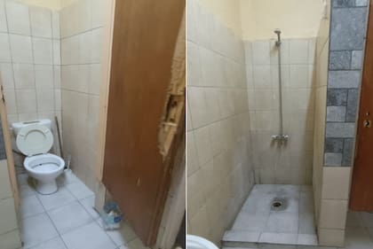 El baño que Lázaro Báez comparte con otros reclusos
