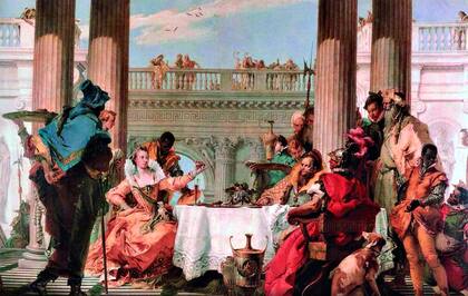 El banquete de Cleopatra. GiamBattista Tiepolo, 1743-1744