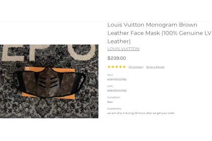 El barbijo que utilizó Wanda Nara con el logo Louis Vuitton, a 22.000 pesos argentinos