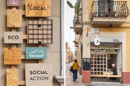 El barrio está lleno de tiendas con propuestas de comida saludable y tiendas sostenibles.