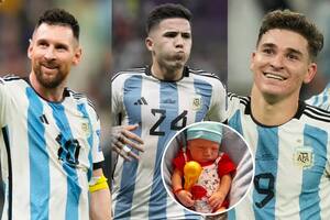 El bebé lleva los tres nombres de los futbolistas de la selección argentina