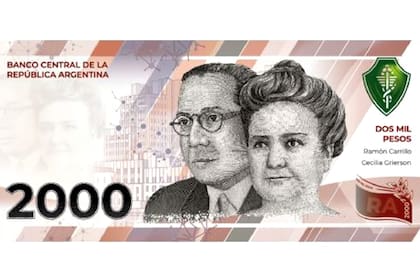 El billete de 2000 pesos fue anunciado por el Banco Central