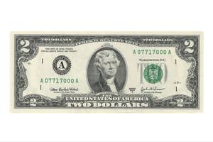 El billete de US$2 fue elegido como el más bonito por el Chat GPT (Archivo)