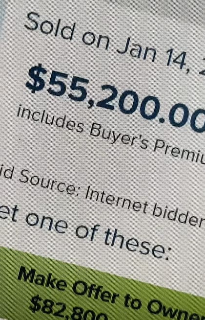 El billete de US$20 con el detalle en su reverso fue vendido en una subasta por más de 55.000 dólares