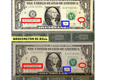 El billete debe tener un Sello de la Reserva Federal “B” encima del número de serie. (Project2013b.