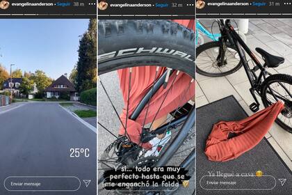 El blooper de Evangelina Anderson andando en bici en Munich, Alemania