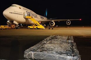 El Boeing 747 de Emtrasur retenido en Buenos Aires