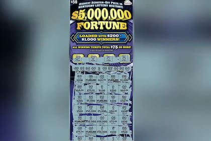 El boleto de "raspadito" de la ganadora de Kentucky