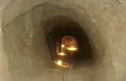 El boquete por el cual escaparon los protagonistas del "Robo del siglo"