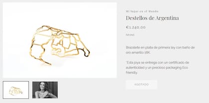 El brazalete "Destellos de Argentina" que lució Máxima en la web de Lisi Fracchia