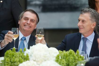 El brindis en la recepción del presidente Jair Bolsonaro, ayer