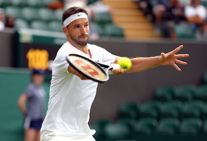 El búlgaro Grigor Dimitrov en acción en Wimbledon