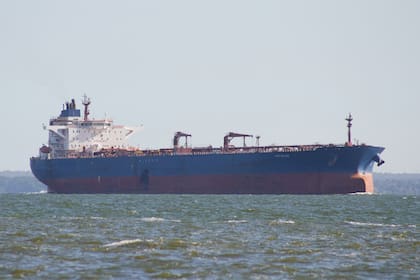 El buque petrolero Xanthos Eos en el lago Maracaibo, en Venezuela, el 7 de enero de 2026