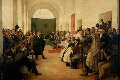 "El Cabildo Abierto del 22 de Mayo de 1810"
El óleo del artista chileno Pedro Subercaseaux