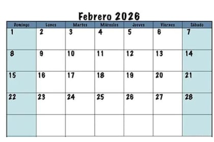 El calendario de febrero para imprimir y destacar eventos