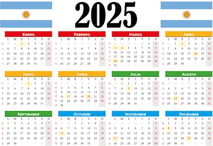 El calendario de feriados nacionales 2025 en la Argentina
