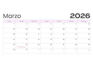 Calendario de marzo para imprimir