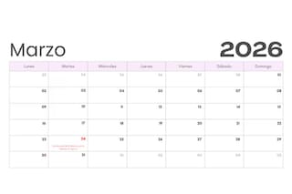 Calendario de marzo para imprimir