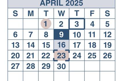El calendario de pagos de abril (SeguroSocial.gov)