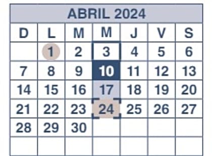 El calendario oficial del Seguro Social para abril de 2024