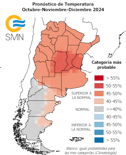 El calor llegará al centro y norte del país. Foto: SMN