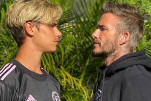 Interna en los Beckham: Romeo cambió de look y David le pidió explicaciones