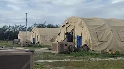El campamento de migrantes en Diego García